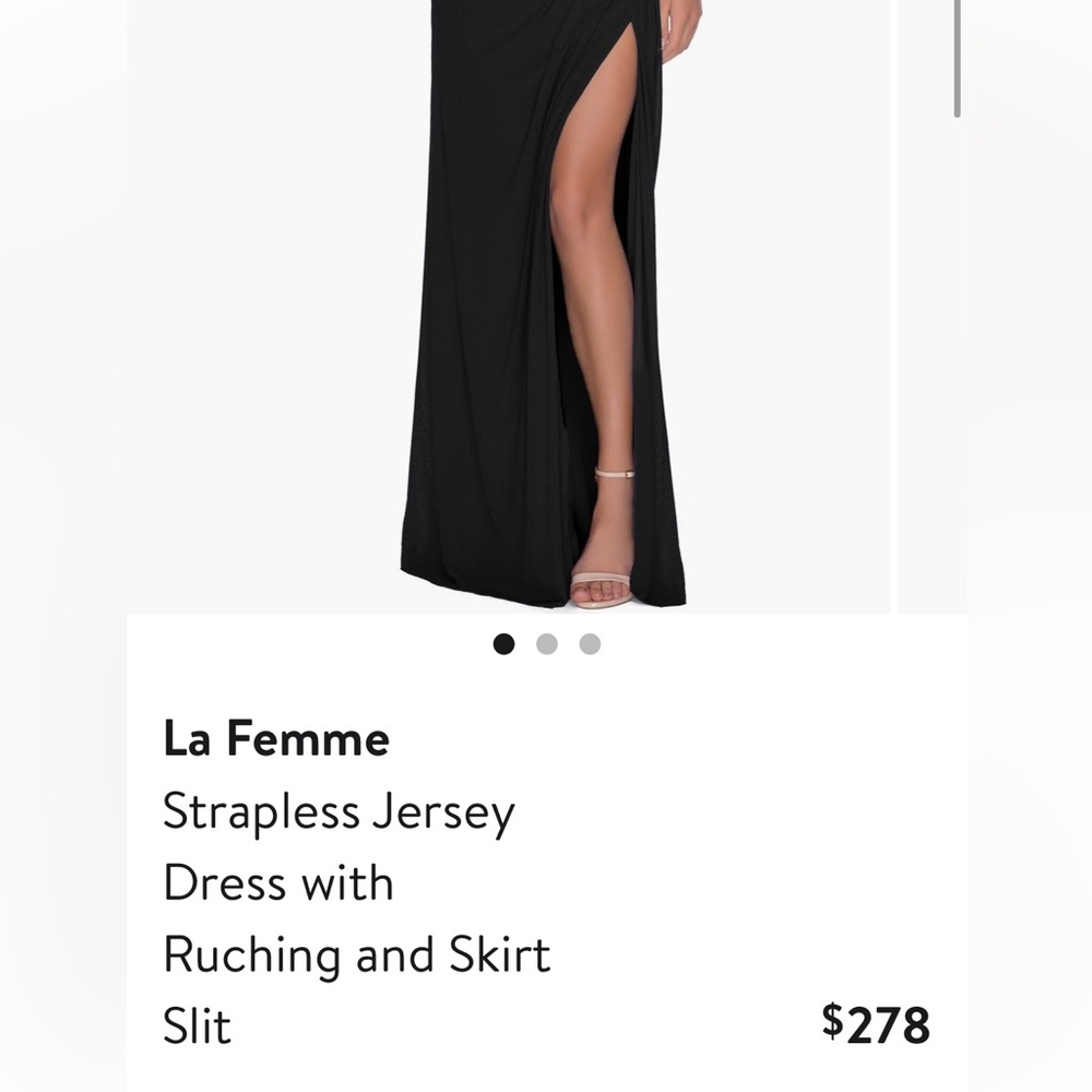 La Femme Strapless Black Gown Nordstroms - Picture 2 of 4